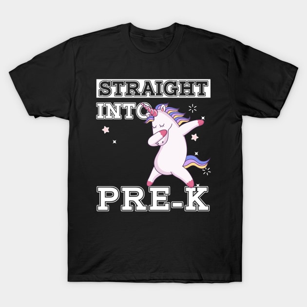 Straight Outta Pre-k Unicorn Back To School Gift T-Shirt by kateeleone97023